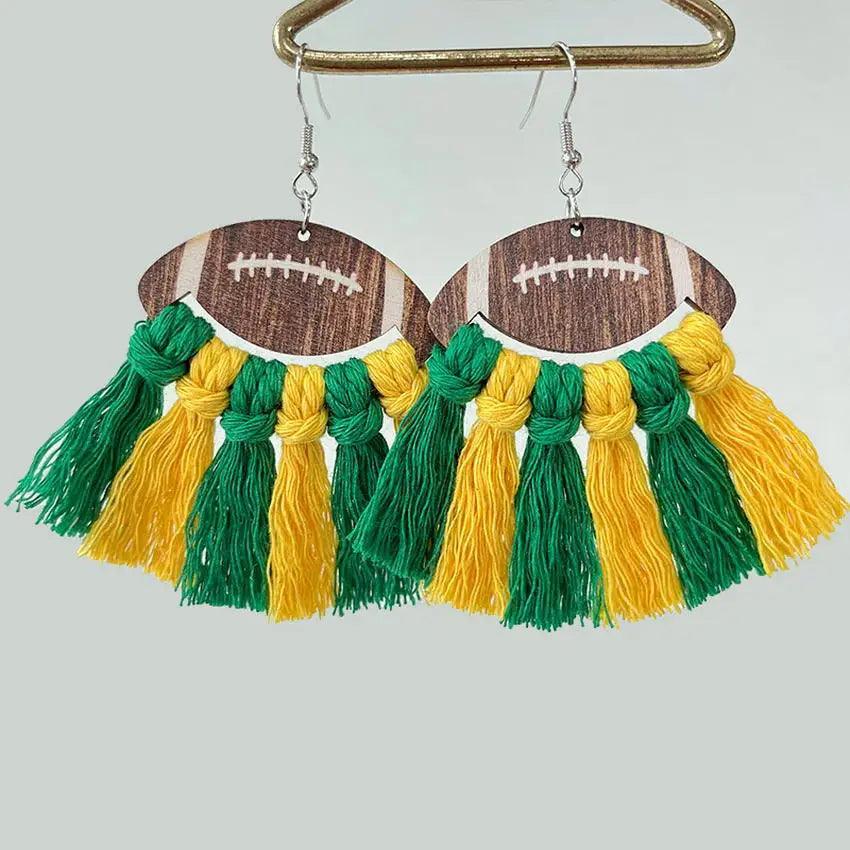 football tassel earrings - basil boutique