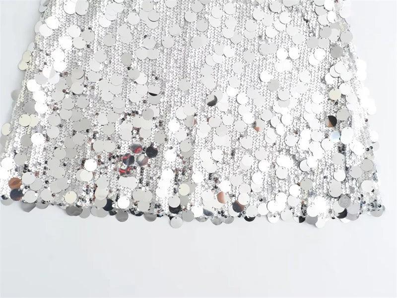 mixed sequin mini skirt - basil boutique