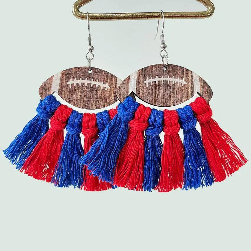 football tassel earrings - basil boutique