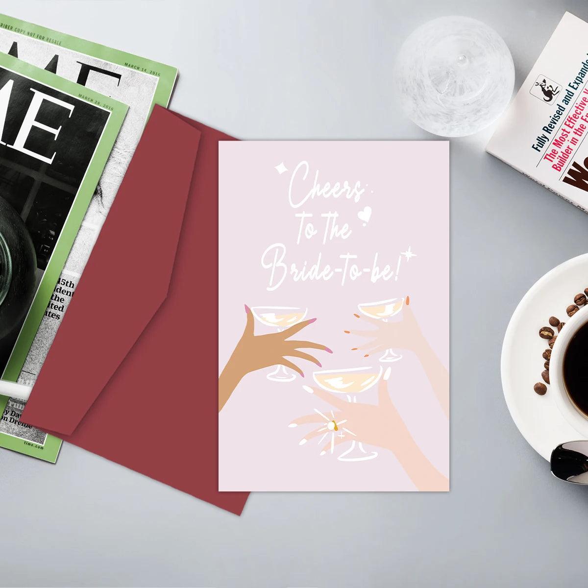 cheers to the bride-to-be card