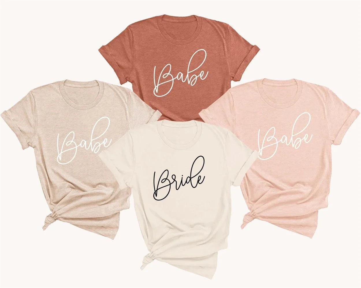 babe + bride script t-shirts - basil boutique
