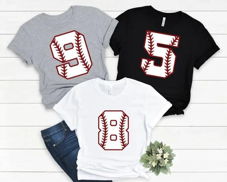 personalized baseball number t-shirt - basil boutique