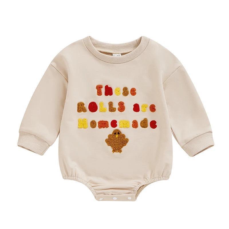 these rolls are homemade onesie - basil boutique