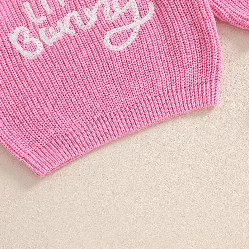 little bunny knit kids crew sweater