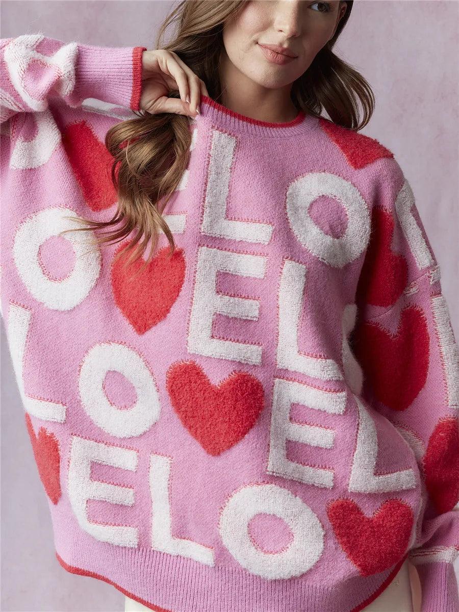valentine's day knit crew sweaters