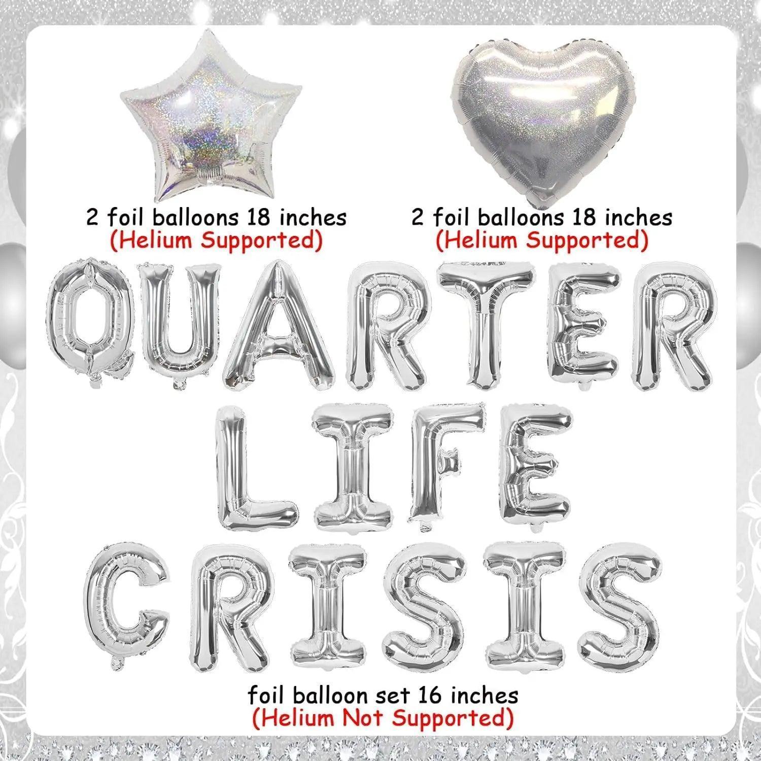 quarter life crisis balloon banner - basil boutique