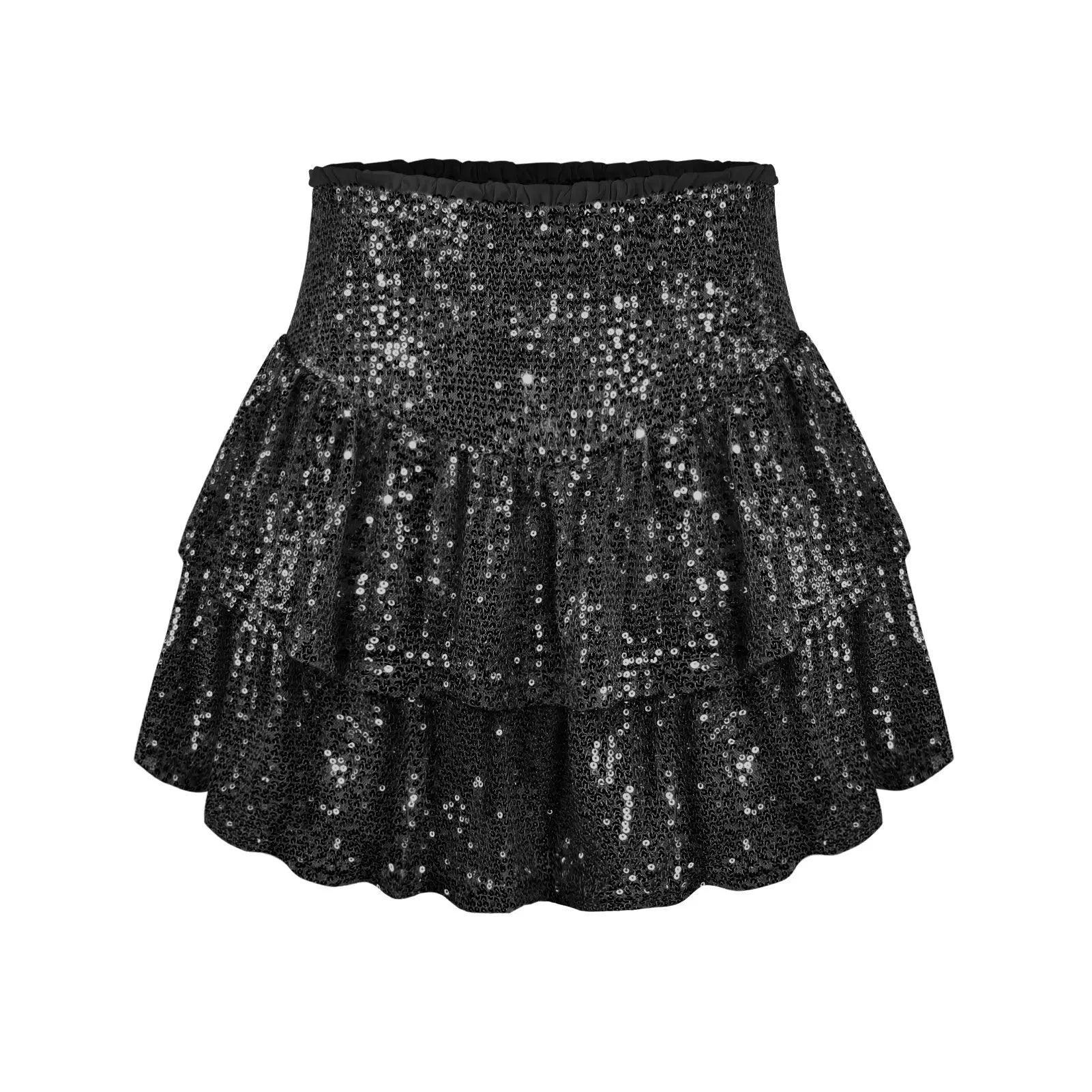 ruffle sequin party skirt - basil boutique