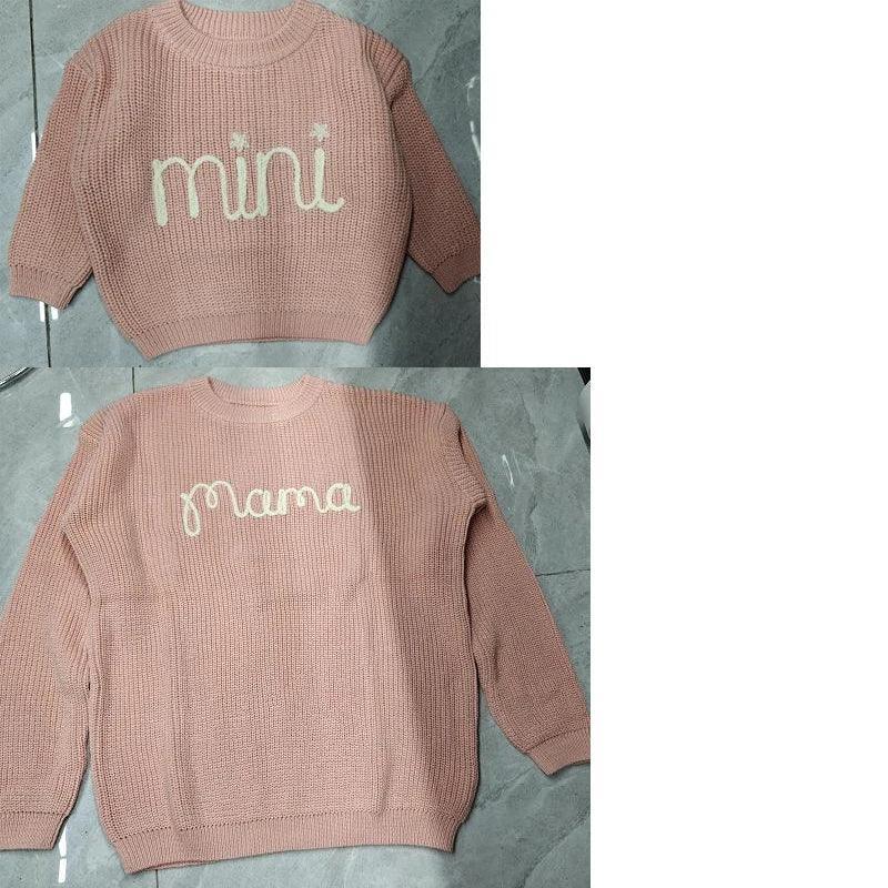 mama + mini knit matching crew sweaters - basil boutique