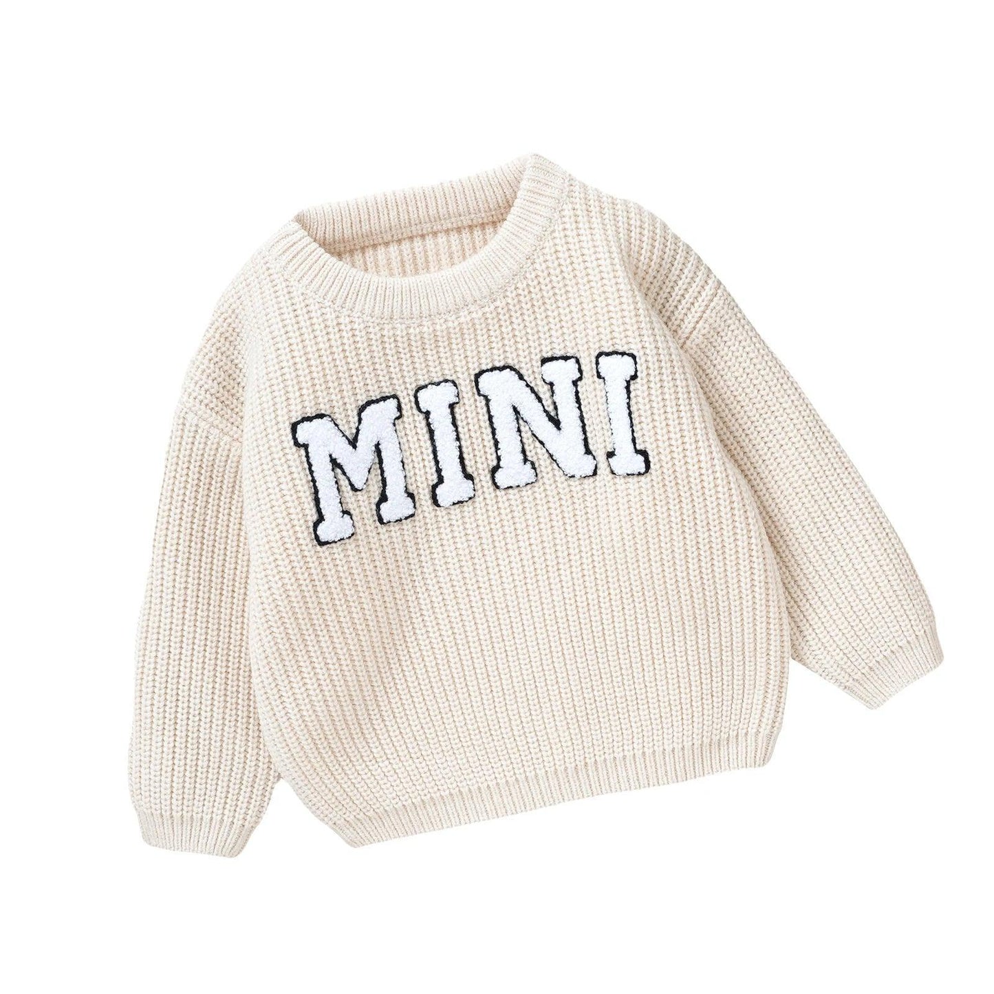 mini knit kids crew sweater - basil boutique