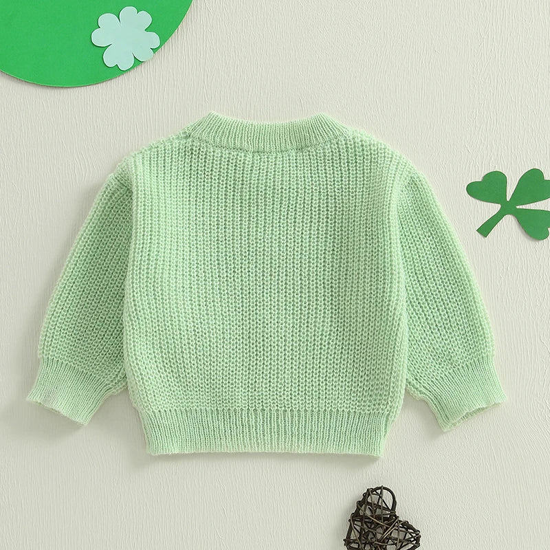 lucky charm knit kids crew sweater
