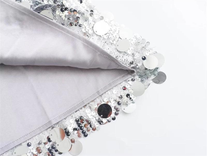 mixed sequin mini skirt - basil boutique