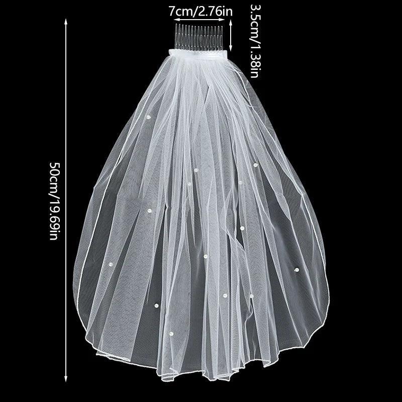 bride pearl veil - basil boutique