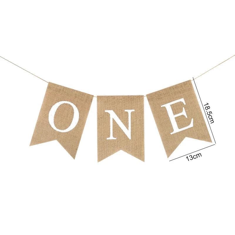 one burlap birthday banner - basil boutique