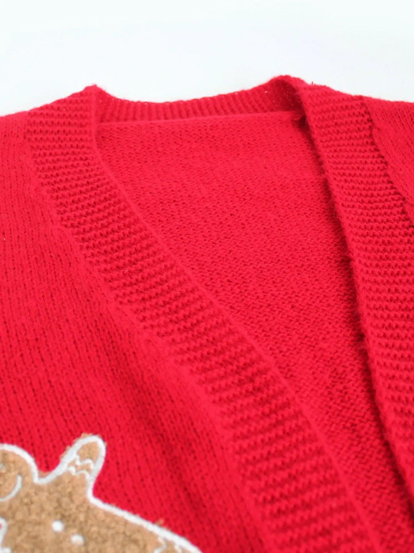 gingerbread cookie knit cardigan - basil boutique
