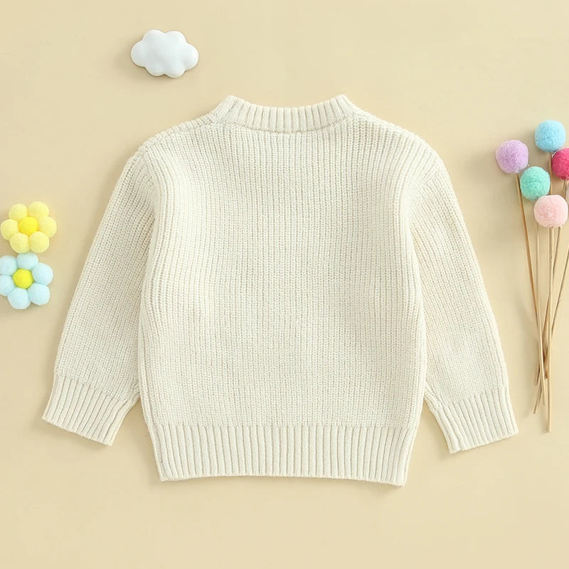 mama's bestie floral knit kids crew sweater