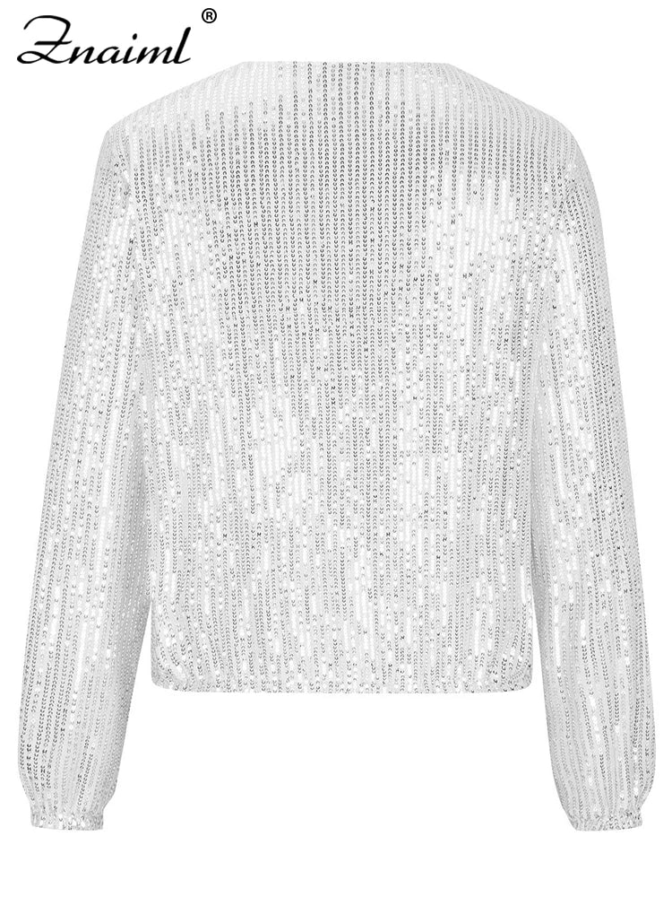 zipper sequin jacket