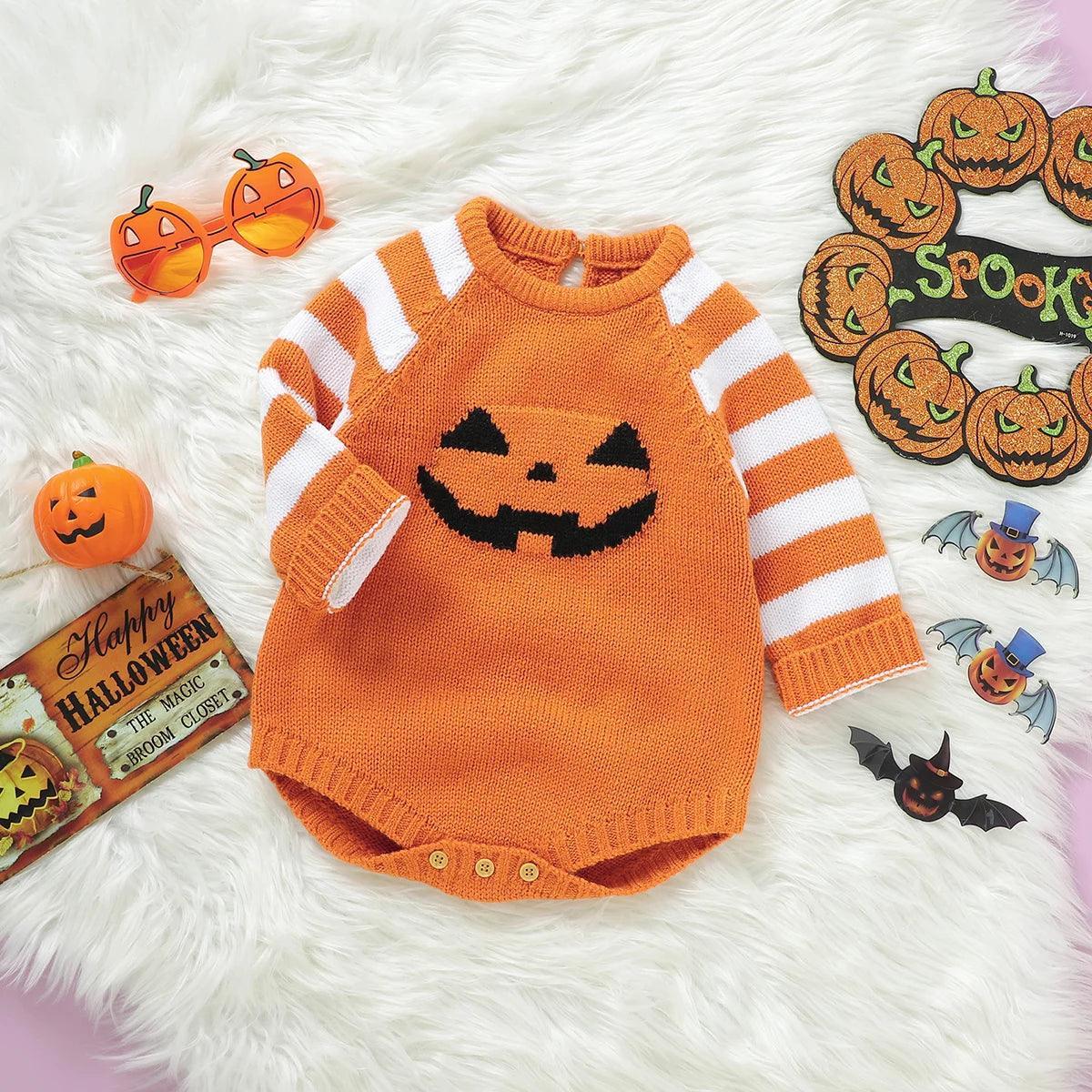 halloween knit onesie - basil boutique