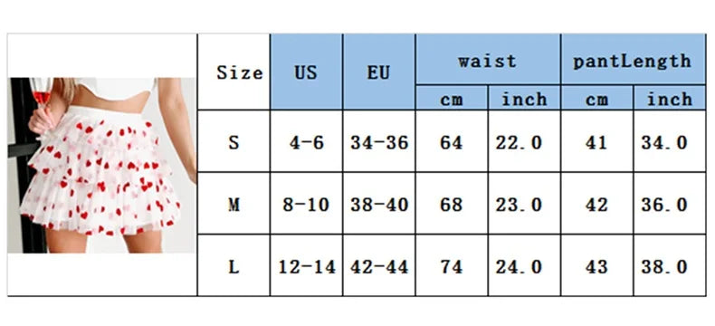 heart tulle mini skirt