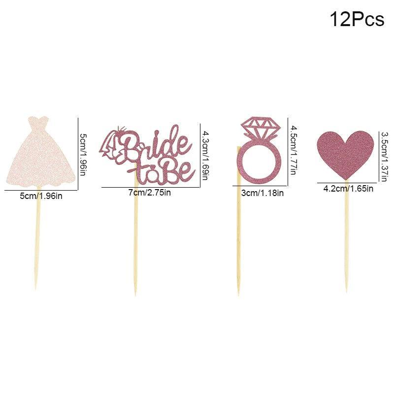 bride-to-be pink cupcake toppers - basil boutique