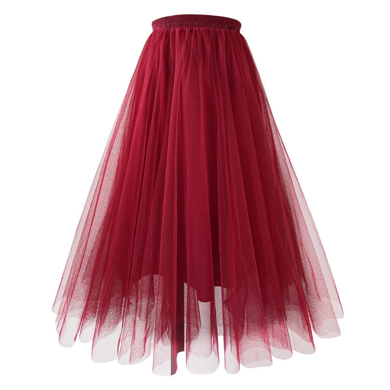 floor length tulle maxi skirt