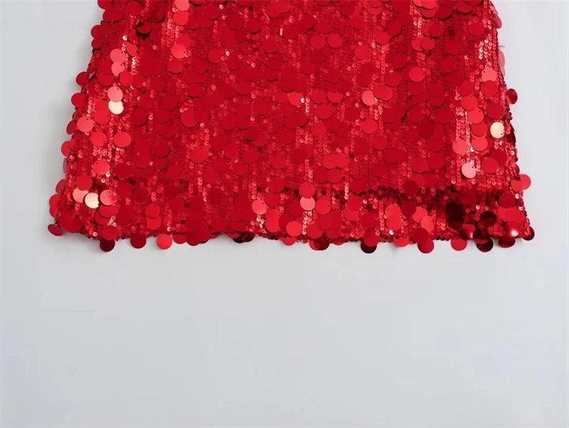 mixed sequin mini skirt - basil boutique