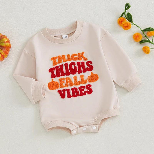 thick thights fall vibes fuzzy onesie - basil boutique