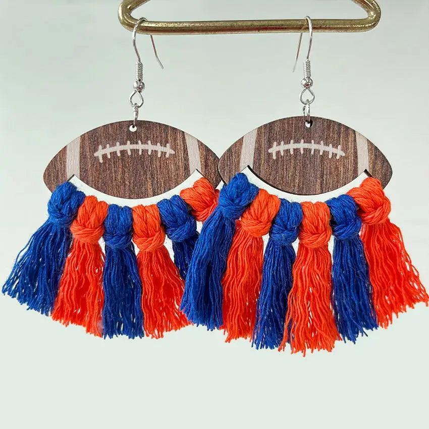 football tassel earrings - basil boutique