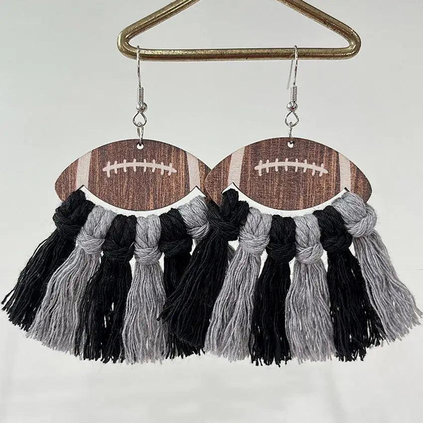 football tassel earrings - basil boutique