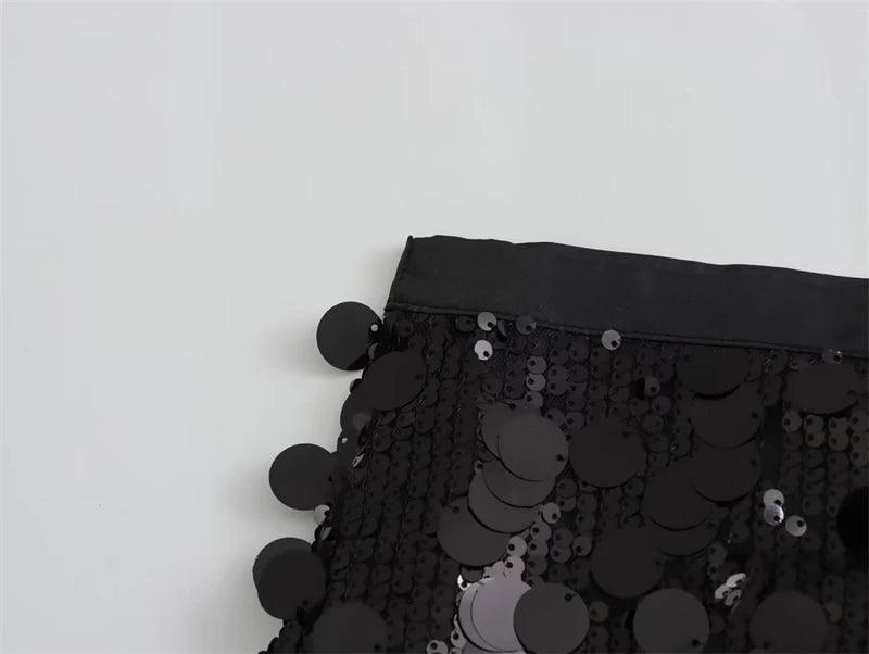 mixed sequin mini skirt - basil boutique