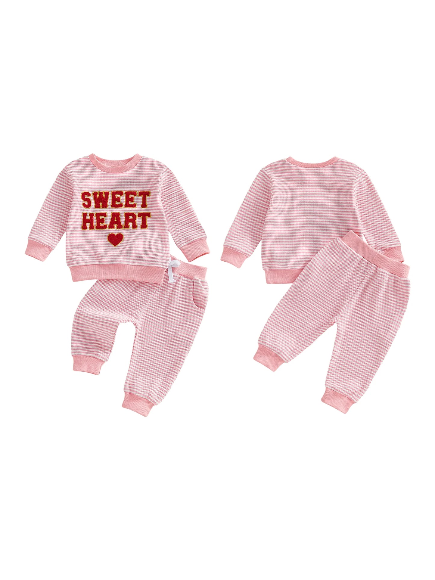 sweet heart striped kids outfit