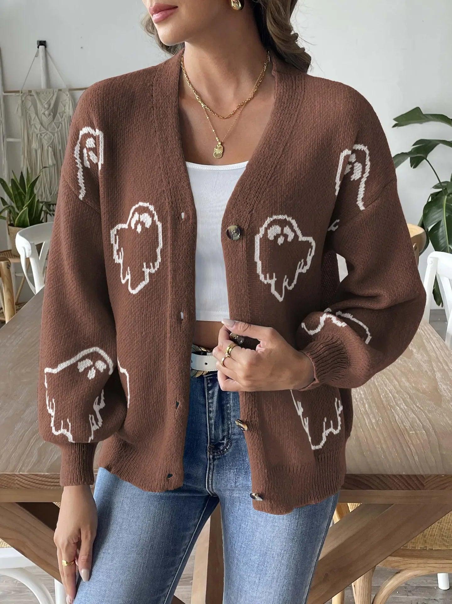ghost knit cardigan - basil boutique