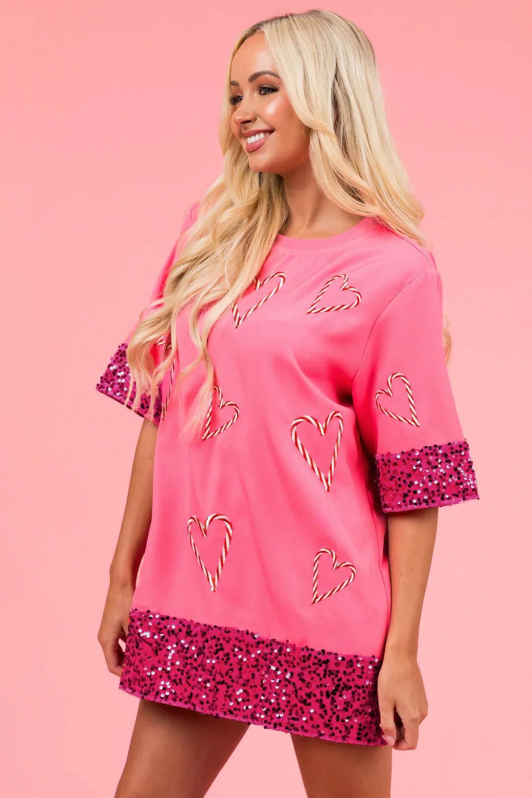 candy cane sequin dress - basil boutique