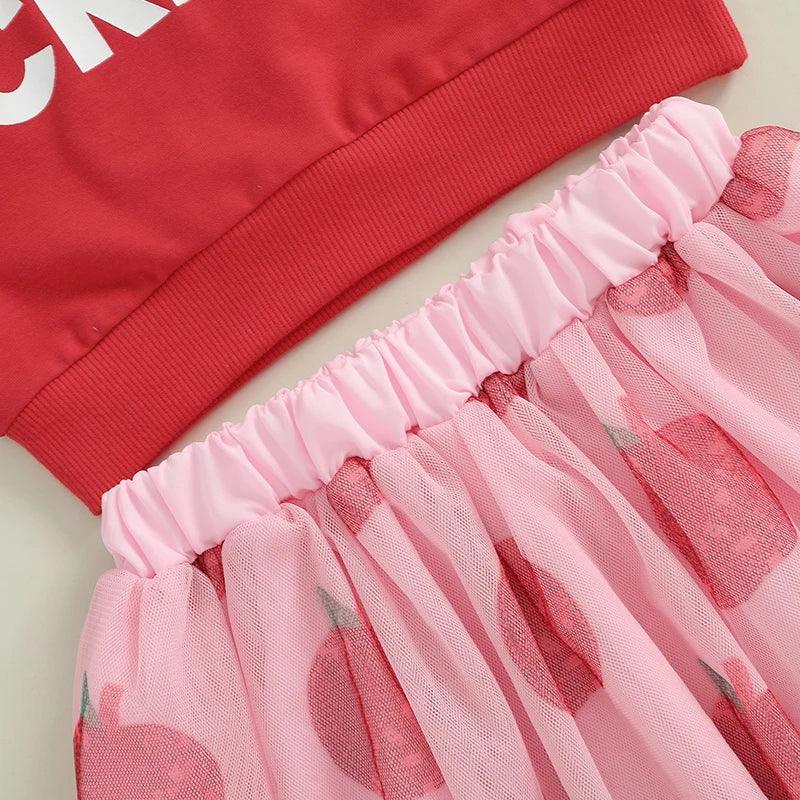 apple picking crew tulle kids outfit - basil boutique