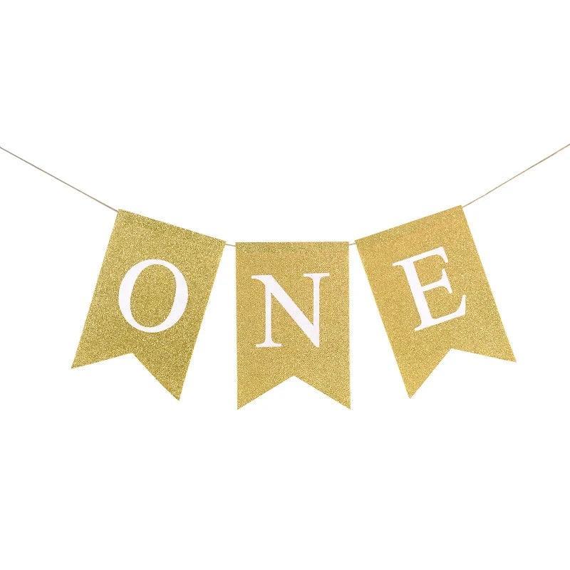 one burlap birthday banner - basil boutique