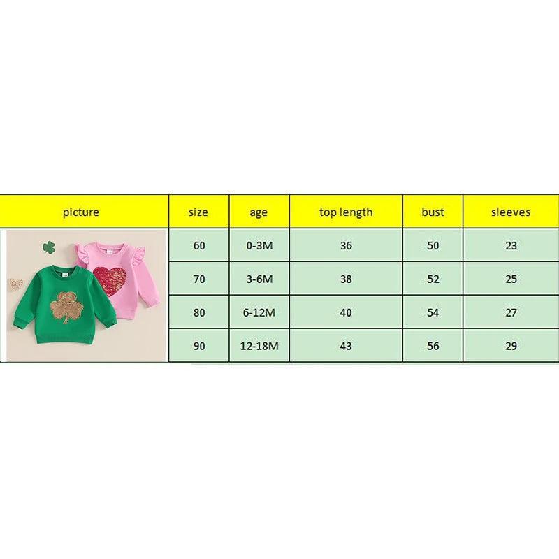 heart + shamrock sequin kids crew sweatshirt