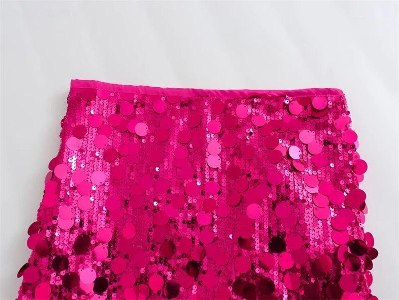 mixed sequin mini skirt - basil boutique
