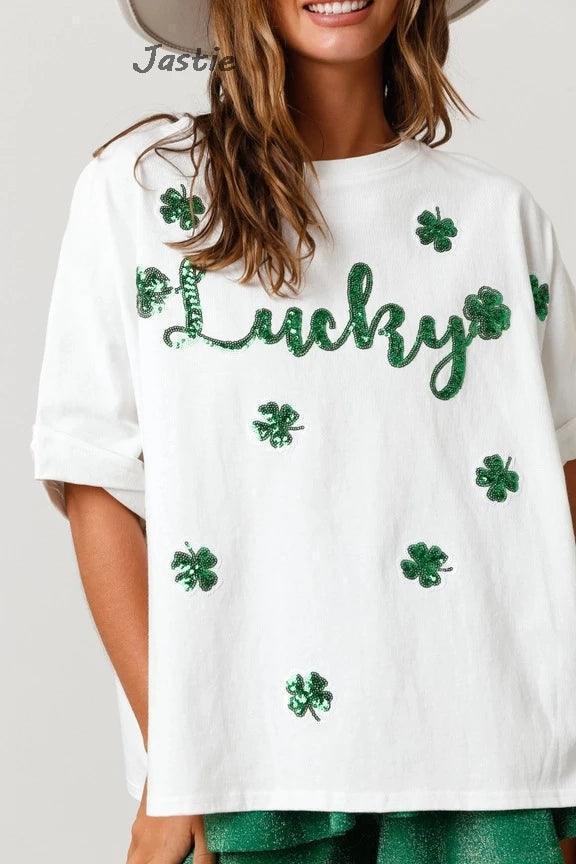 st. patty's day sequin tops - basil boutique