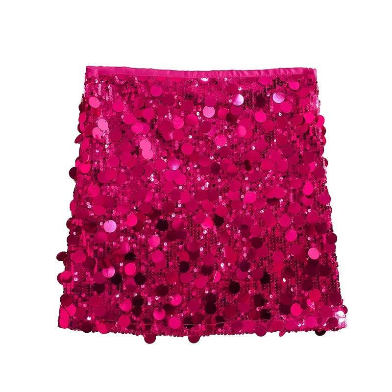 mixed sequin mini skirt - basil boutique