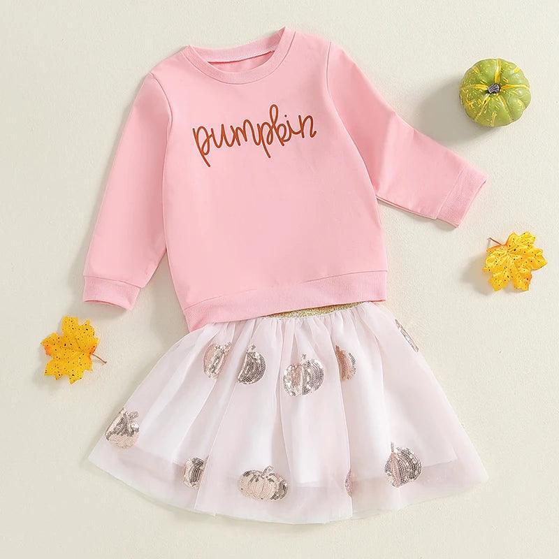 pumpkin tulle kids outfit - basil boutique