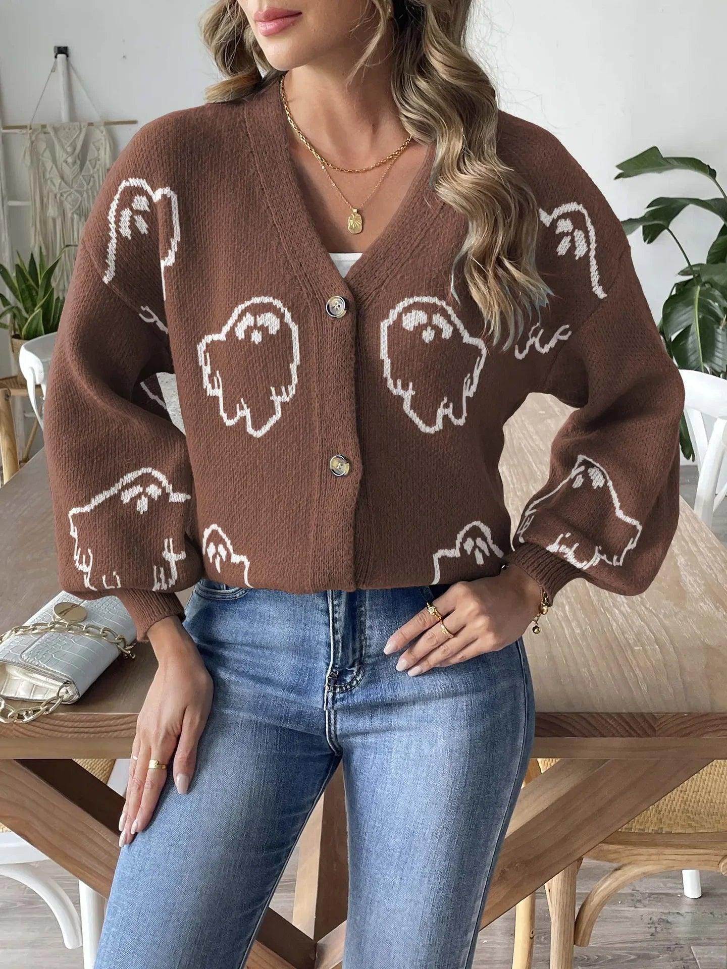 ghost knit cardigan - basil boutique