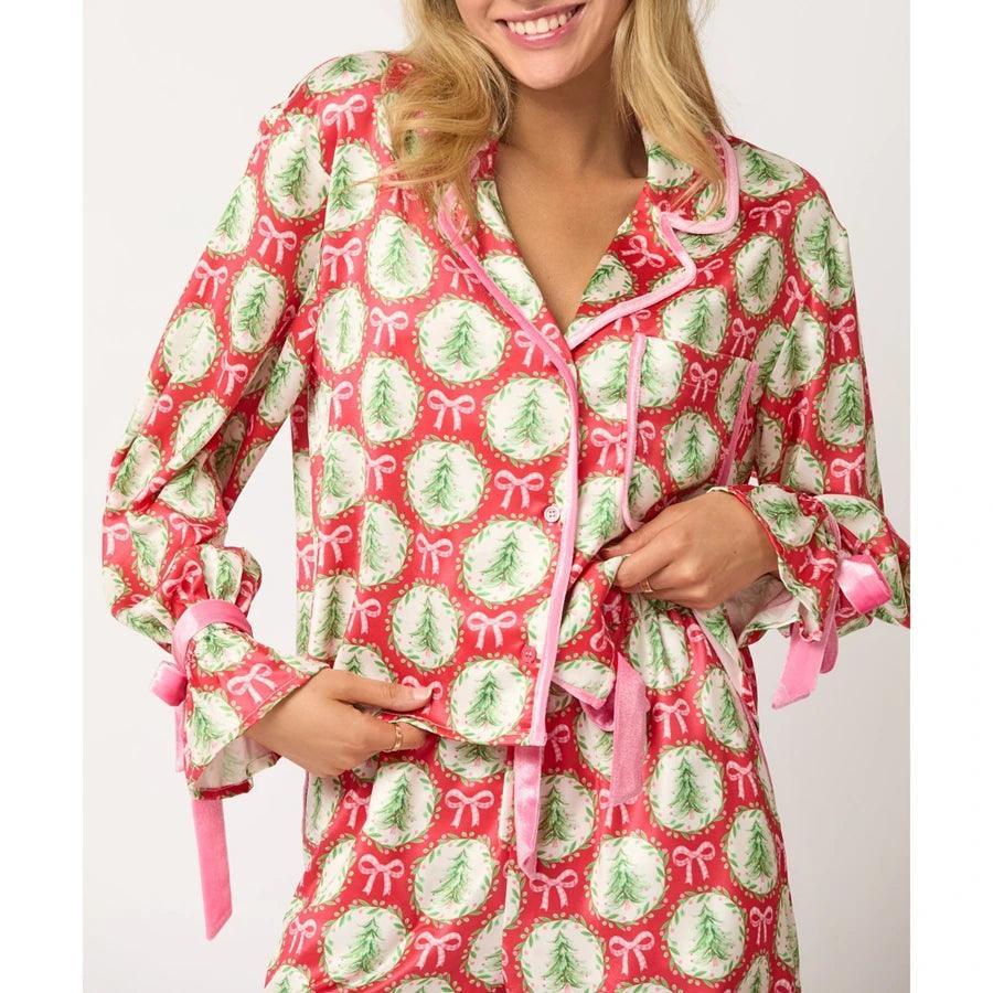 happy holidays pajams - basil boutique