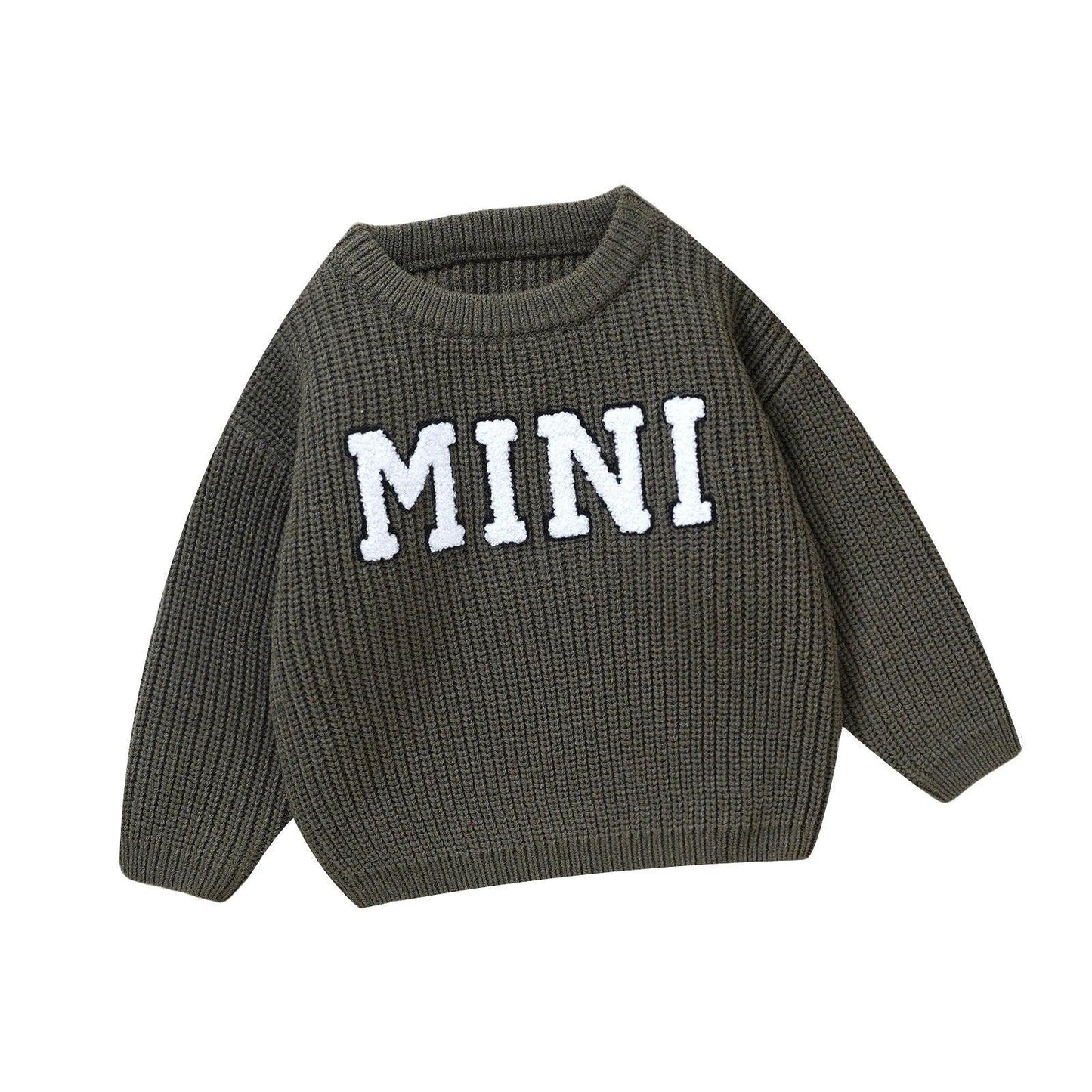 mini knit kids crew sweater - basil boutique