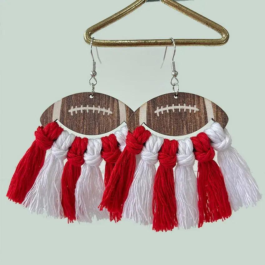 football tassel earrings - basil boutique