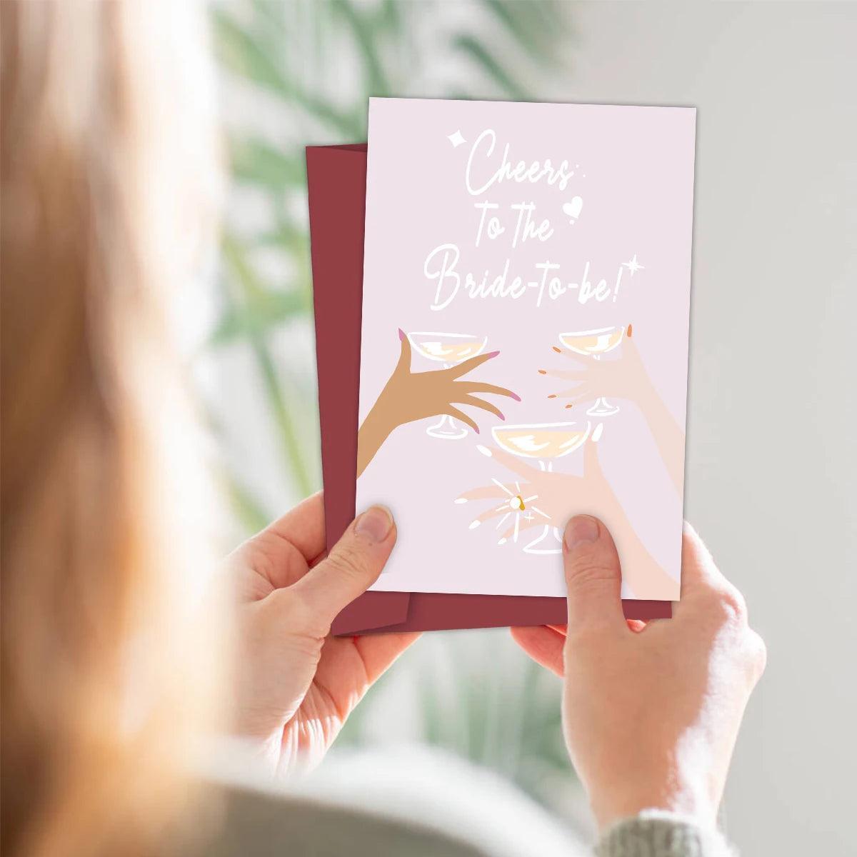cheers to the bride-to-be card