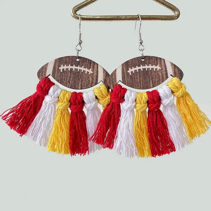 football tassel earrings - basil boutique