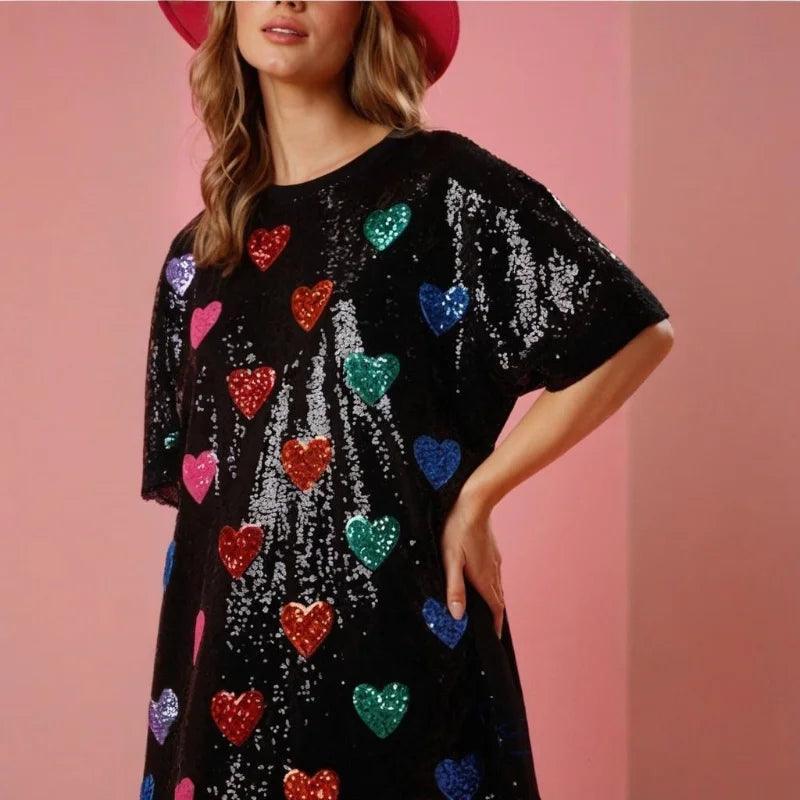 party of hearts sequin dress