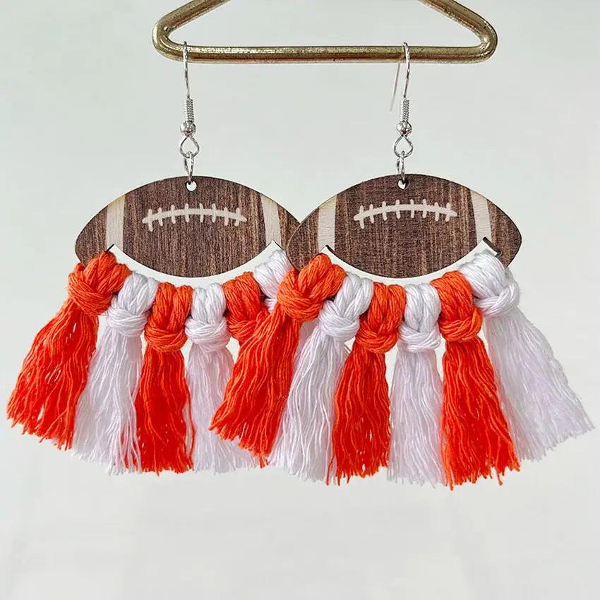 football tassel earrings - basil boutique