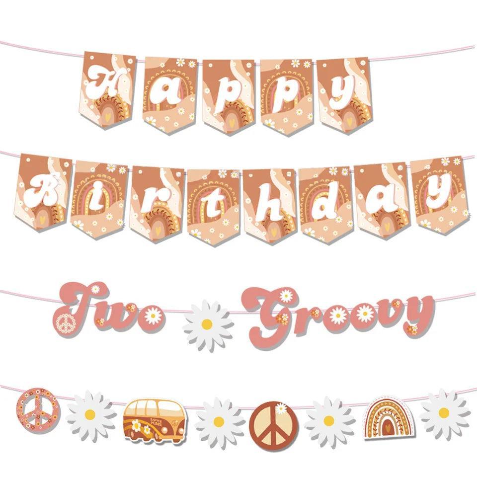 two groovy birthday banners - basil boutique