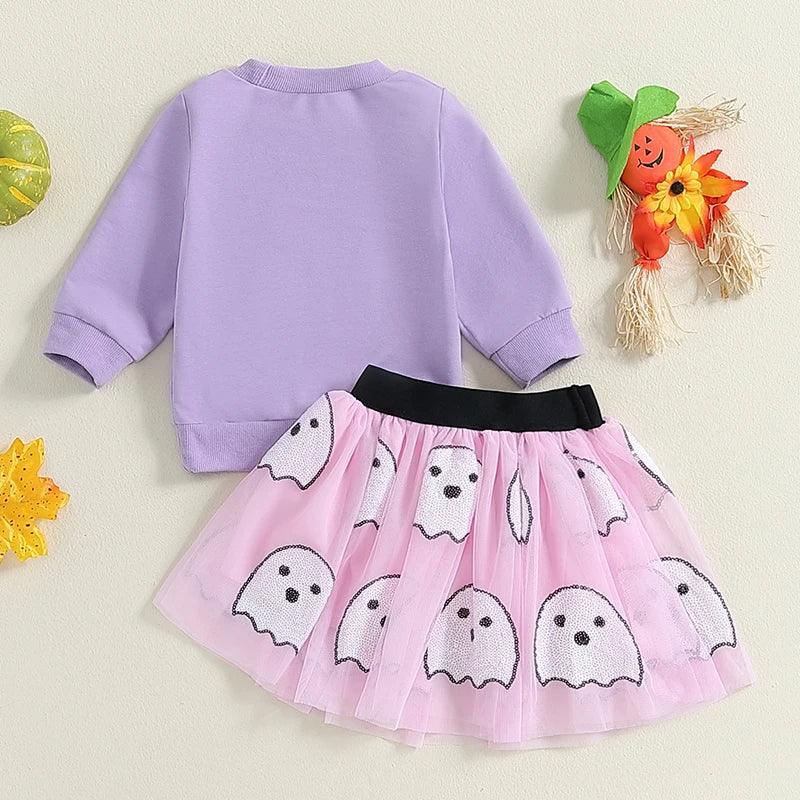 boo + witches tulle kids outfit - basil boutique