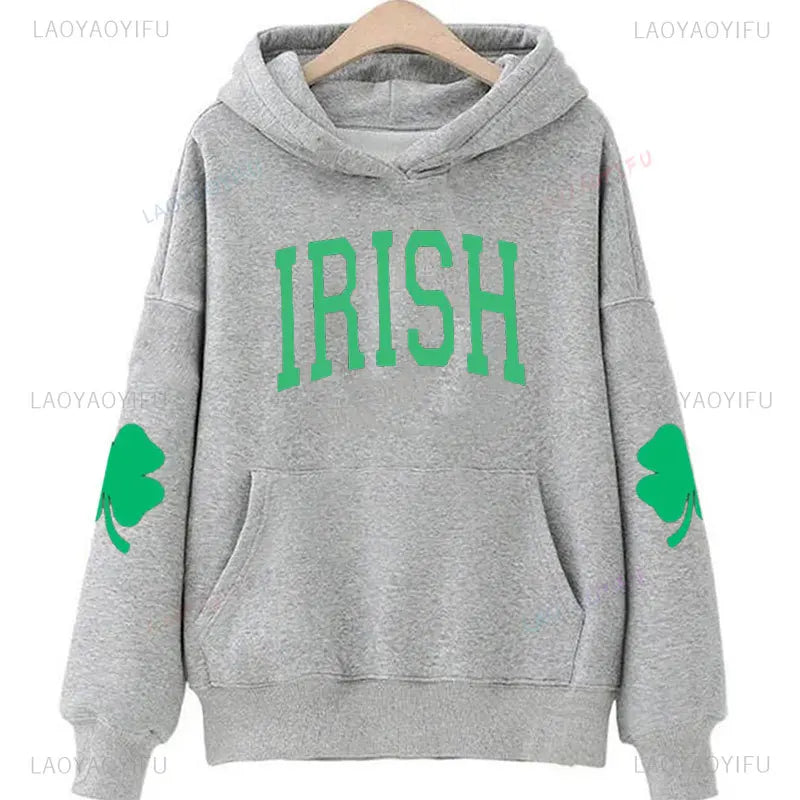 irish shamrock sleeve crew sweatshirts + hoodies